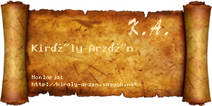 Király Arzén névjegykártya