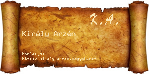 Király Arzén névjegykártya